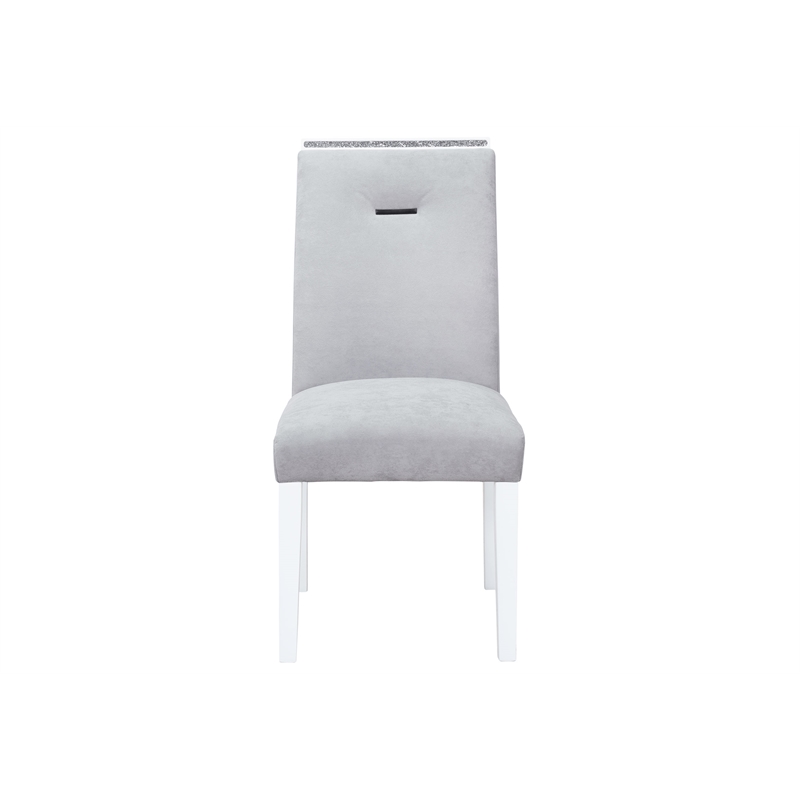 Global Furniture USA Monaco Wood 5pc White and Light Gray Dining Set