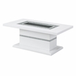 Global Furniture USA Monaco Engineered Wood & Glass Coffee Table in White/Silver