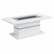 Global Furniture USA Monaco Engineered Wood & Glass Coffee Table in White/Silver