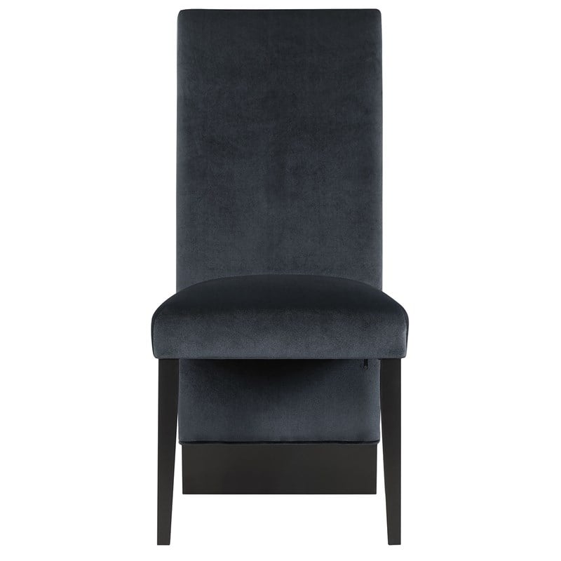 D12 Black Wood Upholstered Dining Chair KIT OF 2