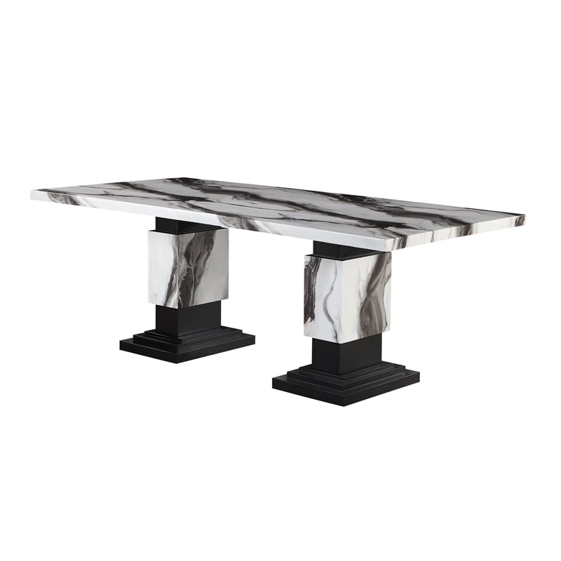 Global Furniture USA D12 Black Wood Dining Table and 4 Dining Chairs