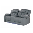 Global Furniture USA U7068 Gray Polyester 10 PCR Loveseat with LED