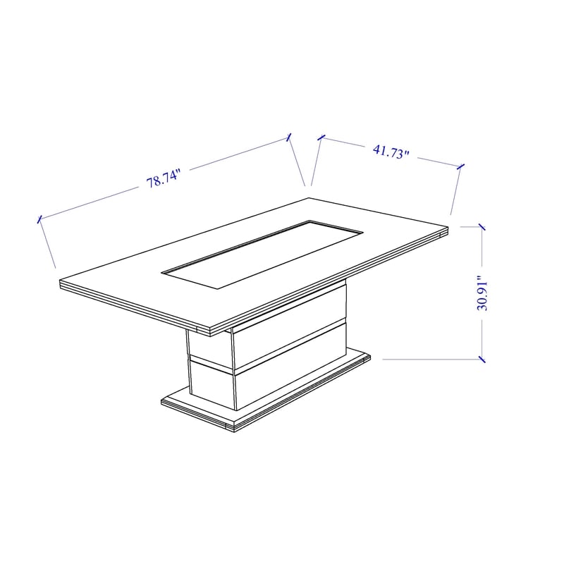 Global Furniture USA Monaco Dark Gray Wood Dining Table