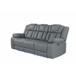 Global Furniture USA U7068 Gray Fabric Power Reclining Sofa with DDT WC and LED