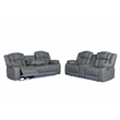 Global Furniture USA U7068 Gray Fabric Power Reclining Set with LED