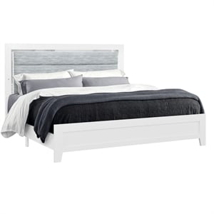 Global Furniture USA Luccia Wood White Full Bed with LED