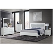 Global Furniture USA Luccia White Wood Full Bed Set with LED