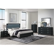 Global Furniture USA Reid Black Wood Queen Bed Set with LED