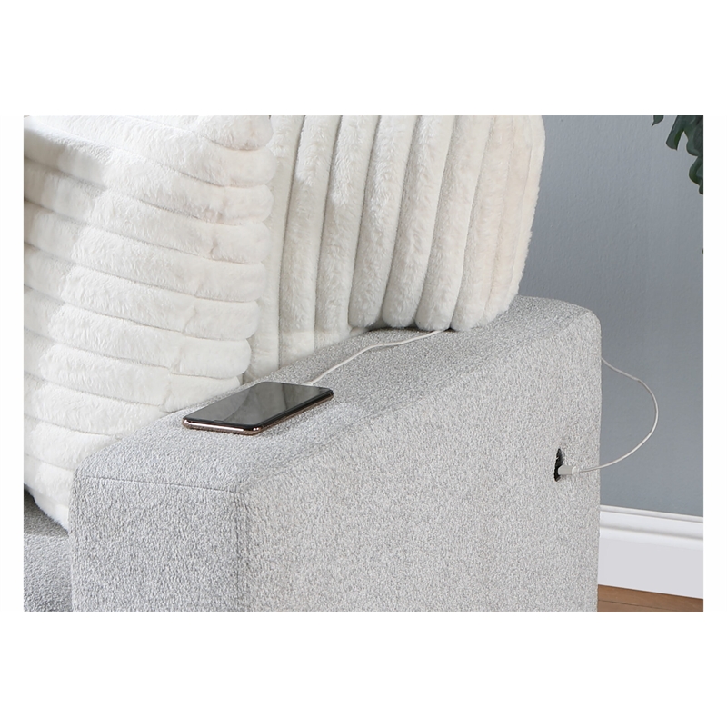 Global Furniture USA U0204 Gray Fabric Pull-Out Sofa Bed