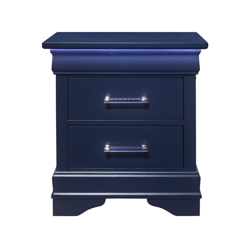 Global Furniture USA Charlie Blue King Bedroom Set with LED Accent and Acrylic