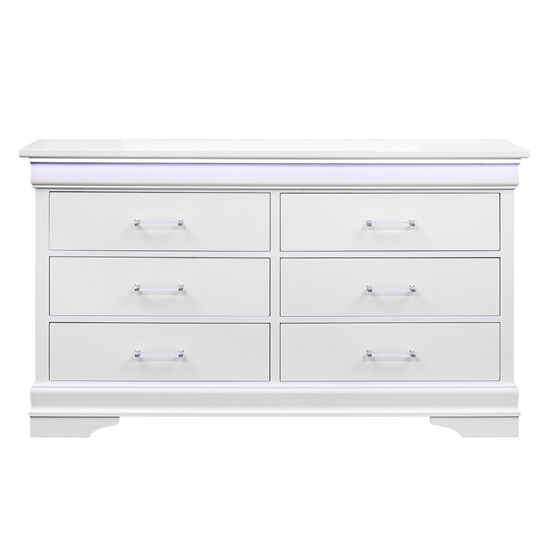 Global Furniture USA Charlie White King Bedroom Set with LED Accent and Acrylic