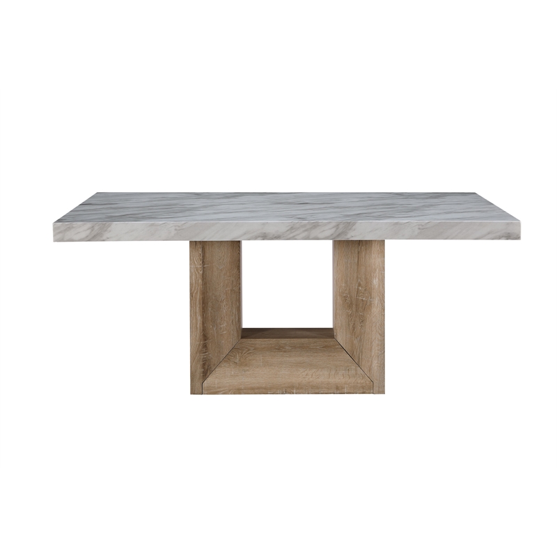 Global Furniture USA D02 Natural Faux Marble Dining Table + 4 D8683 Dining Chair