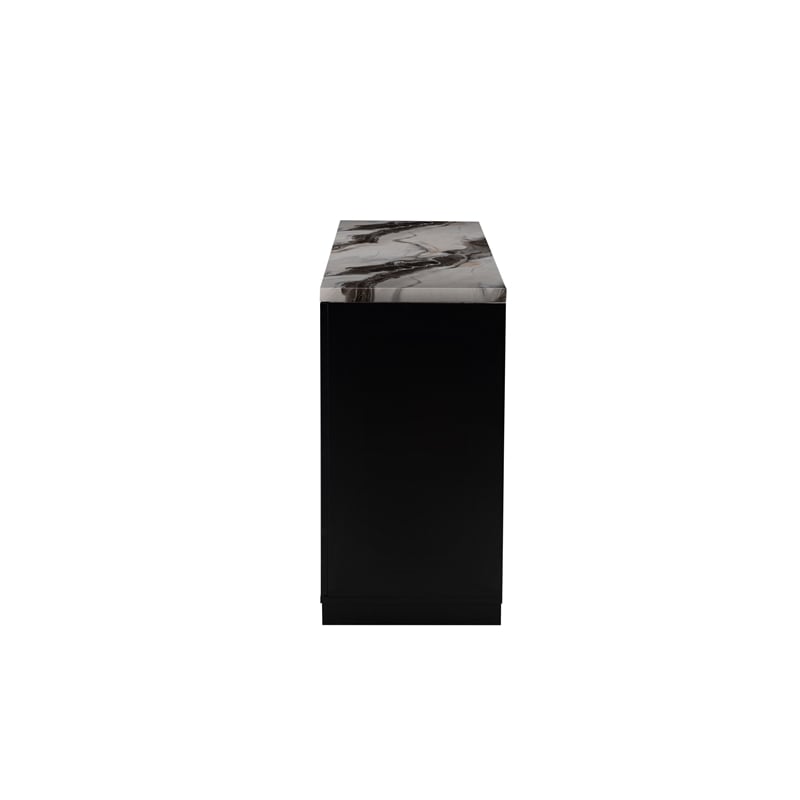 Global Furniture USA D12 Black Faux Marble Top Buffet