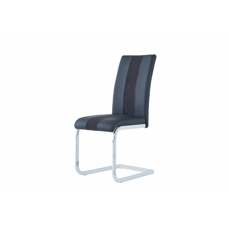 Global Furniture USA D1628 Clear Glass Top Table + 4pc D915 Black Chair