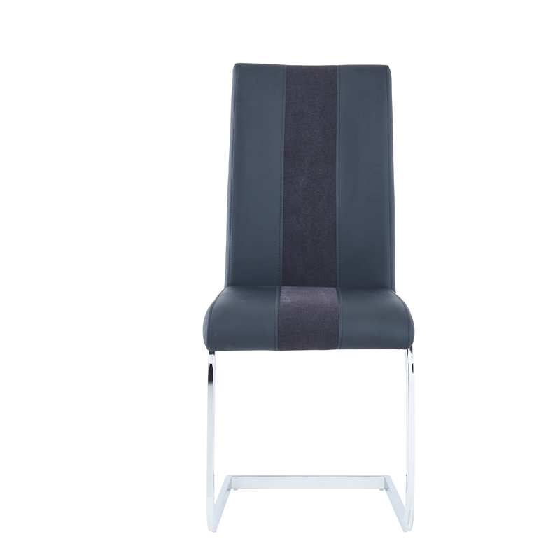 Global Furniture USA D1628 Clear Glass Top Table + 4pc D915 Black Chair