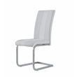 Global Furniture USA D1628 White Clear Glass Top Table + 4pc D915 White Chair