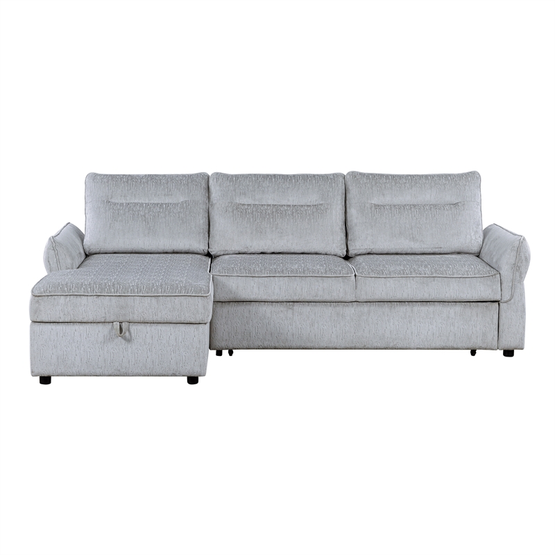 U0301 Gray Chenille Fabric Power Sofa Bed with USB