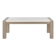 Natural Wood Finish Block Legs T1321 Coffee Table