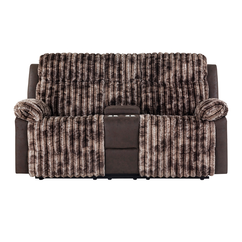 6028 Brown 2PC Reclining Sofa and Loveseat
