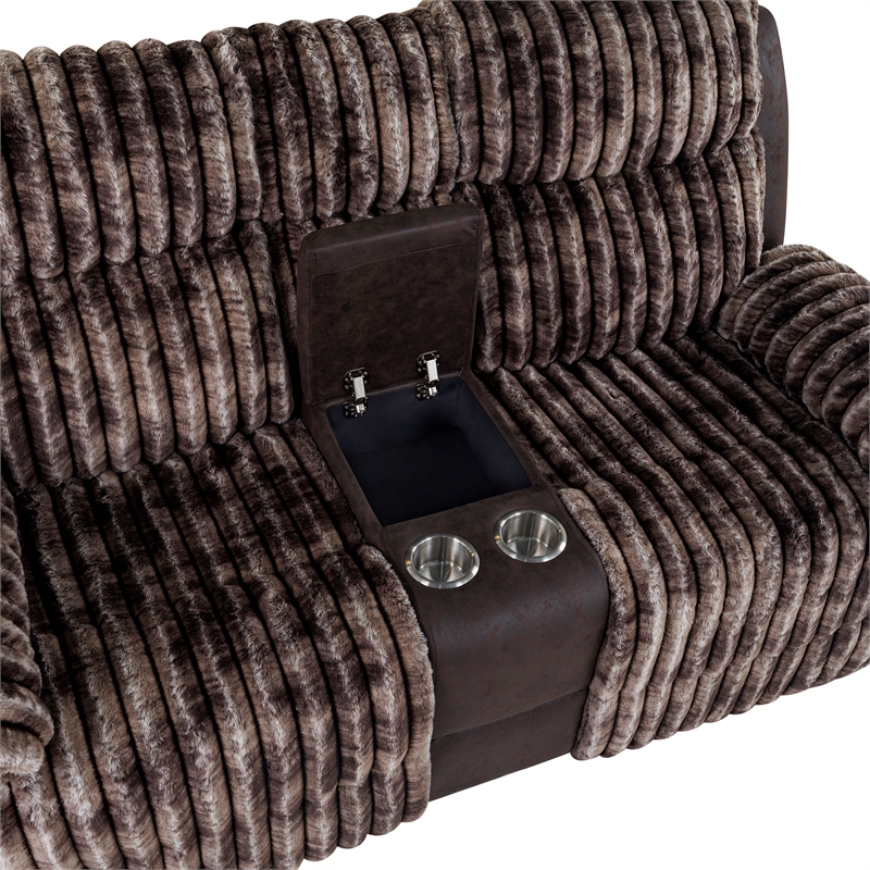 6028 Brown 2PC Reclining Sofa and Loveseat