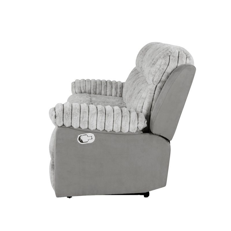 U6028 Gray Extra Soft and Padded Reclining Sofa