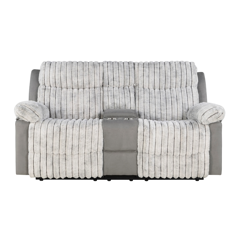 U6028 Gray 2PC Reclining Sofa and Loveseat