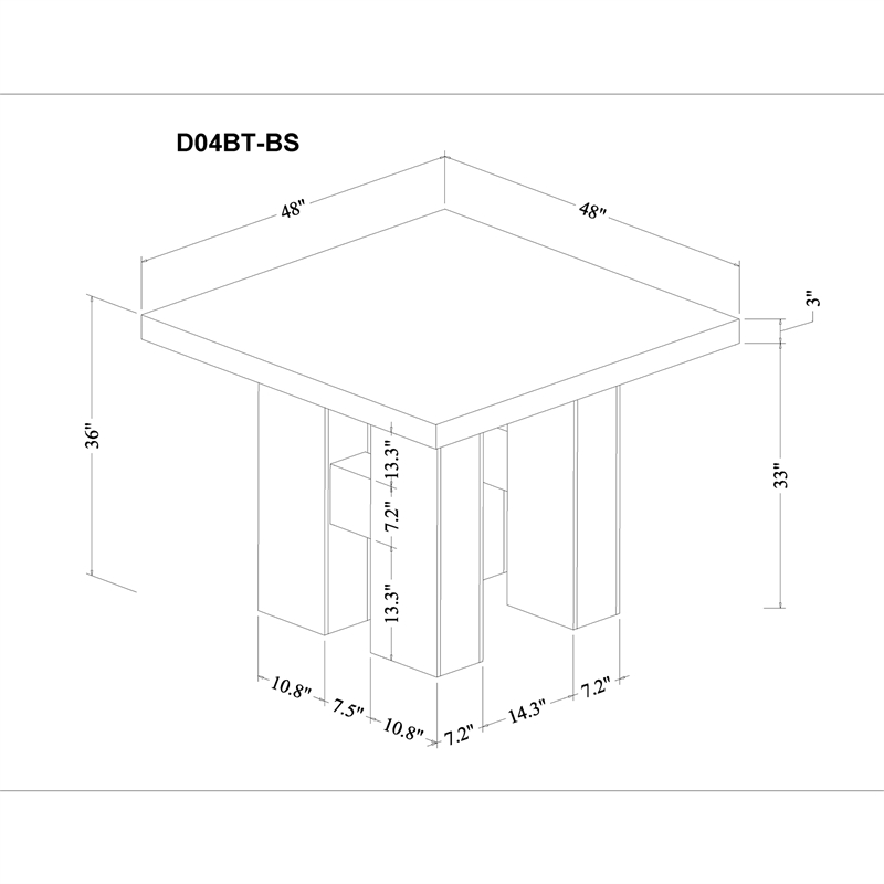 D04 Natural Pedestal Base Wood Bar Table