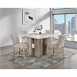 D04 Natural Pedestal Base Wood Bar Table