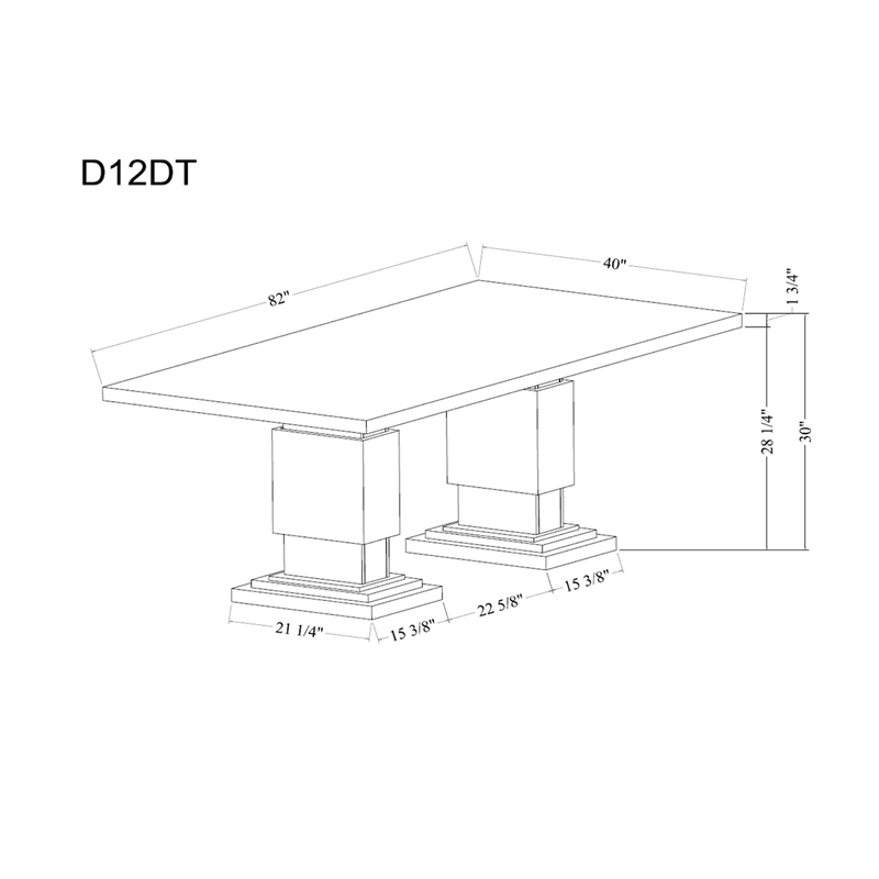 D12 Natural Double pedestal Wood Dining Table