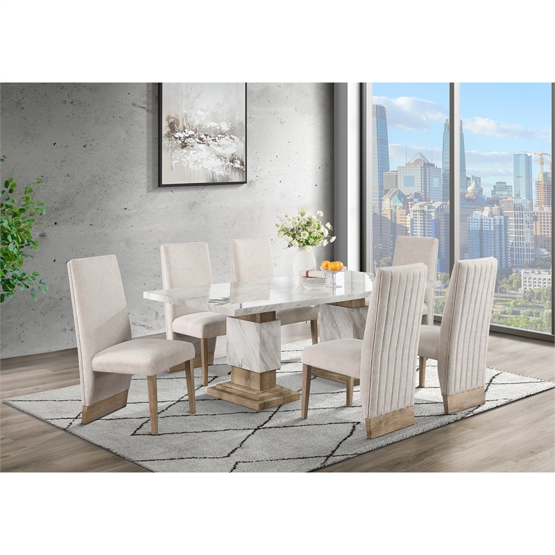 D12 Natural Double pedestal Wood Dining Table