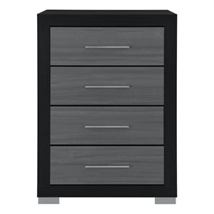 Emma Black Gray Bedroom Chest with 5 Drawers