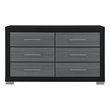 Emma Black Gray Bedroom Dresser with 6 Drawers
