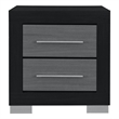 Emma Black Gray Nightstand with 2 Drawers