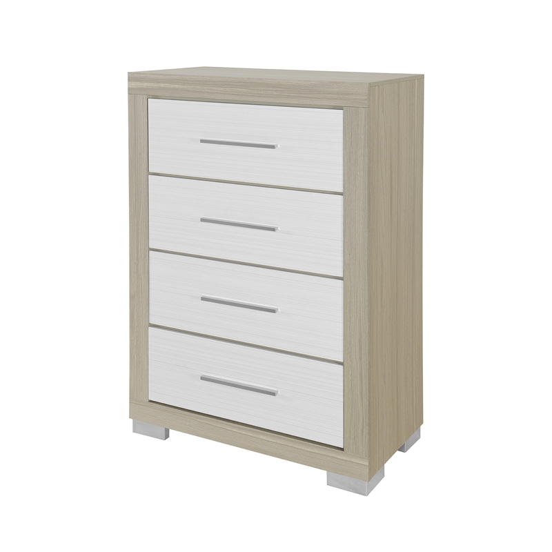 Emma Natural White Bedroom Chest with 5 Drawers