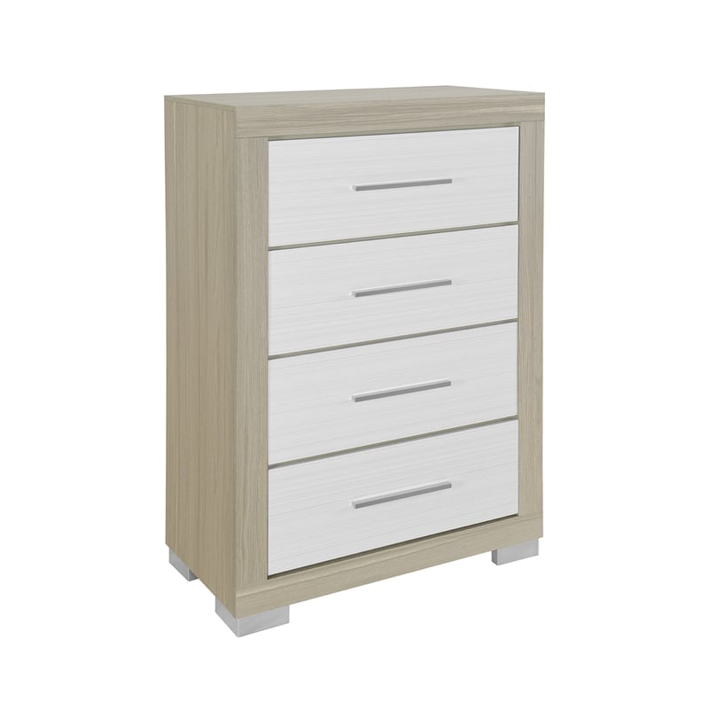 Emma Natural White Bedroom Chest with 5 Drawers