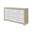 Emma Natural White Bedroom Dresser with 6 Drawers