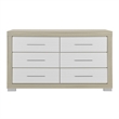 Emma Natural White Bedroom Dresser with 6 Drawers