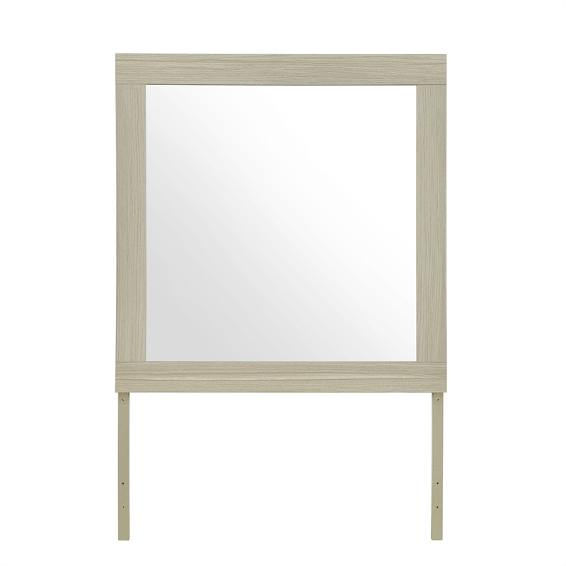 Emma Bedroom Dresser Mirror in Natural White Finish