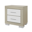 Modern Natural White Wood Nightstand with Storage Drawers