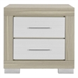 Modern Natural White Wood Nightstand with Storage Drawers
