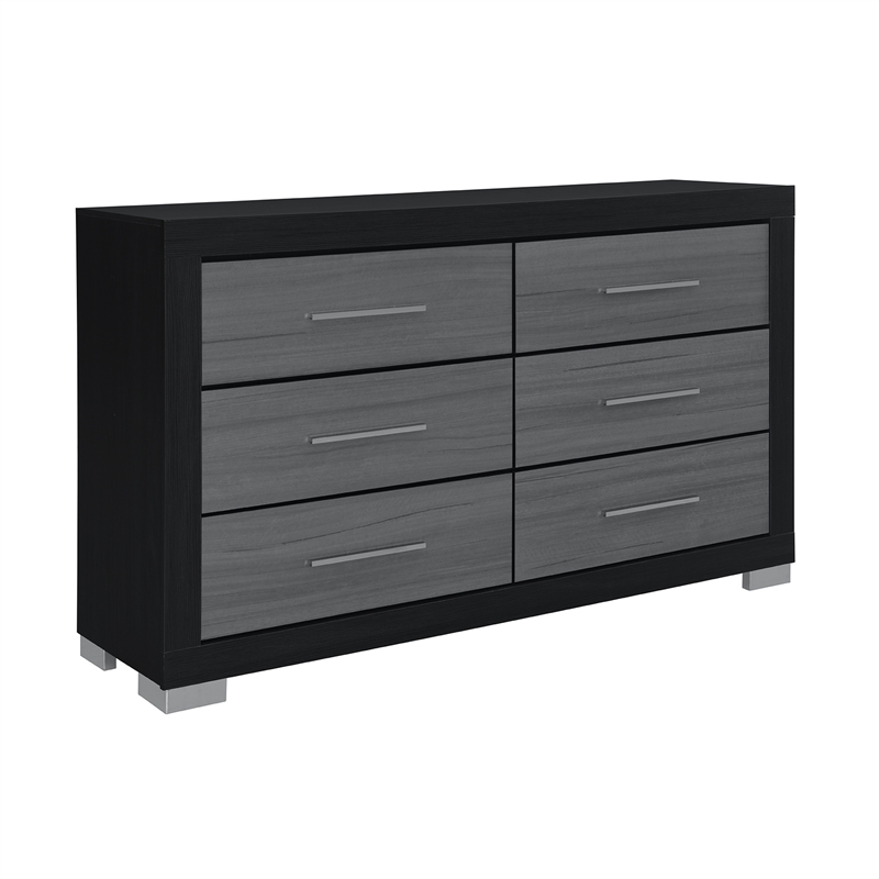 Emma Black and Gray Wood Full 5PC Bedroom Set