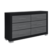 Emma Black and Gray Wood Full 5PC Bedroom Set