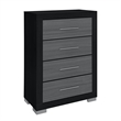 Emma Black and Gray Wood King 5PC Bedroom Set