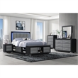 Emma Black and Gray Wood King 5PC Bedroom Set