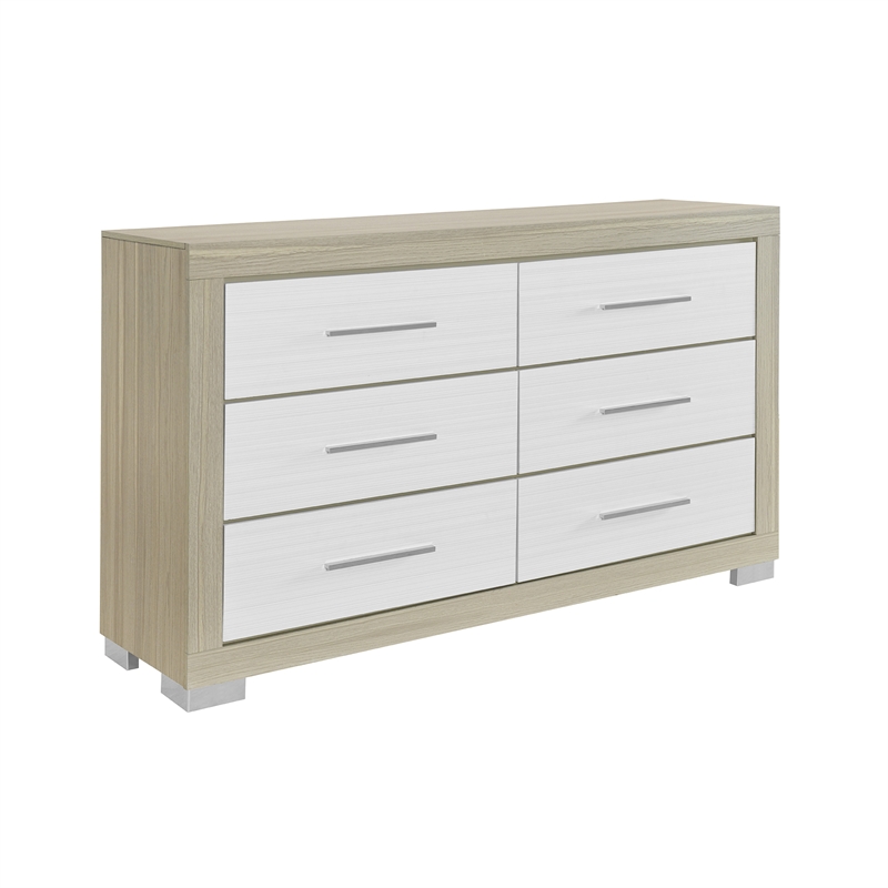 Emma Natural-White Wood Queen 5PC Bedroom Set