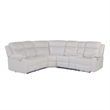 White Faux Leather Reclining Sectional Sofa with Cup Holders