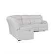White Faux Leather Reclining Sectional Sofa with Cup Holders
