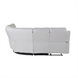 White Faux Leather Reclining Sectional Sofa with Cup Holders