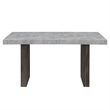 Gray Wood Dining Table with Double Pedestal Base