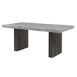 Gray Wood Dining Table with Double Pedestal Base